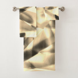 アクリル、ライトベージュの正方形の部分のコーナー バスタオルセット