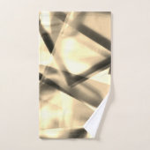 アクリル、ライトベージュの正方形の部分のコーナー バスタオルセット (ハンドタオル)