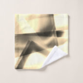 アクリル、ライトベージュの正方形の部分のコーナー バスタオルセット (ウォッシュタオル)