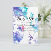 アクリル、大理石デザイン、RSVPカード –  招待状 (スタンド正面)