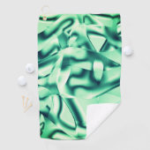 アクリル、華やかなミントシェードの曲線の緑の形状 ゴルフタオル (インサイチュ)