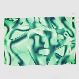 アクリル、華やかなミントシェードの曲線の緑の形状 ゴルフタオル