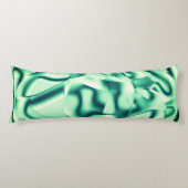 アクリル、華やかなミントシェードの曲線の緑の形状 ボディピロー (正面)