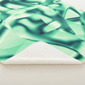 アクリル、華やかなミントーンの曲線の緑の形状 シェルパブランケット (3/4)