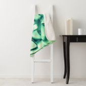 アクリル、華やかなミントーンの曲線の緑の形状 シェルパブランケット (インサイチュ)