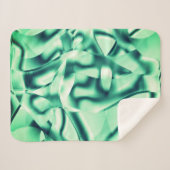 アクリル、華やかなミントーンの曲線の緑の形状 シェルパブランケット (正面(横))