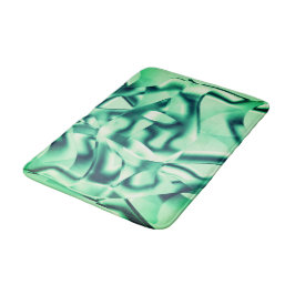 アクリル、華やかなミントーンの曲線の緑の形状 バスマット