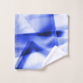 アクリル、青から白の正方形のコーナー バスタオルセット (ウォッシュタオル)