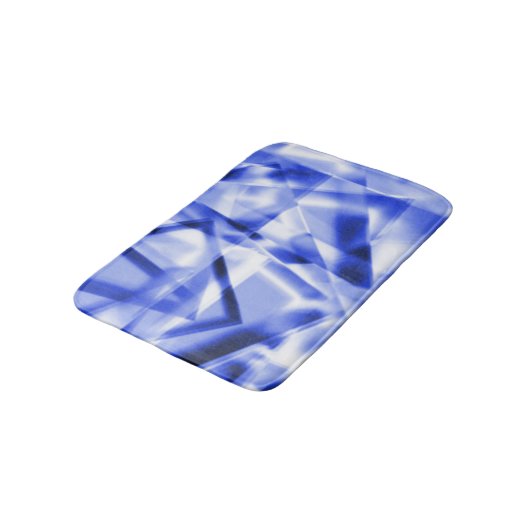 アクリル、青から白の正方形のコーナー バスマット (アングル)