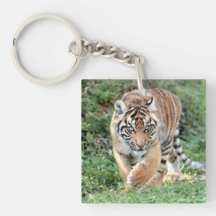 アクリルKeychainフォトタイガー猫。 キーホルダー
