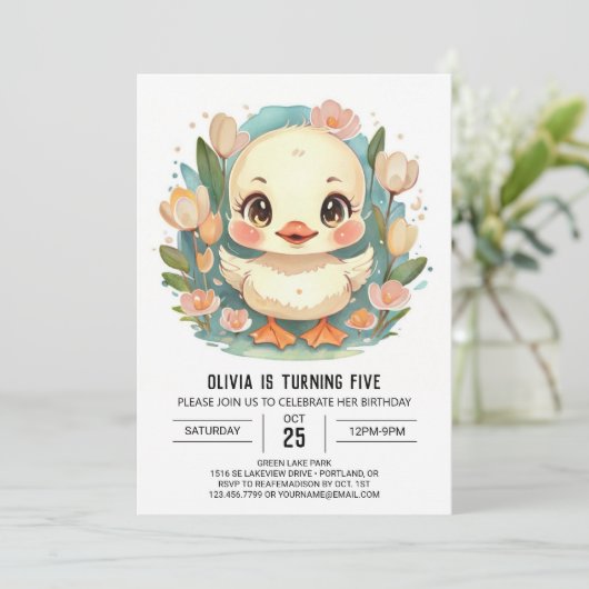 アクリングモダン誕生日 招待状 (スタンド正面)