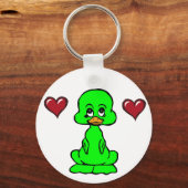 アクリング赤いハート キーホルダー (正面)