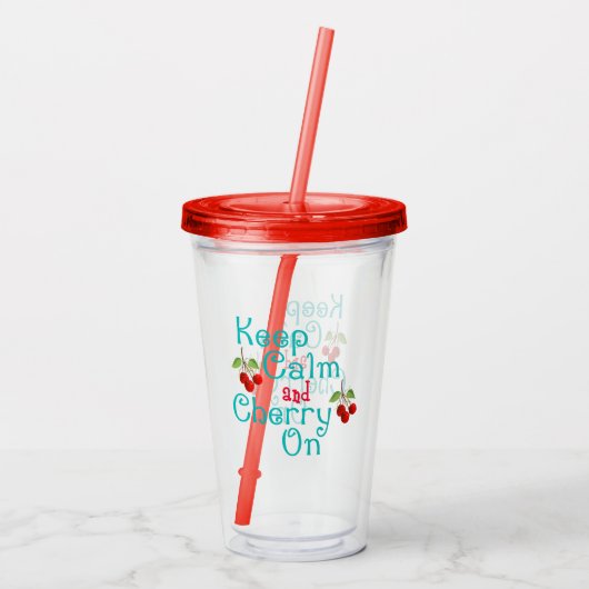 アクリ保ルタンブラーに落ち着いてさくらんぼ アクリルタンブラー (裏面)