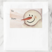 アクリ初期のル色彩の鮮やか雪だるまラベル 長方形シール (バッグ)