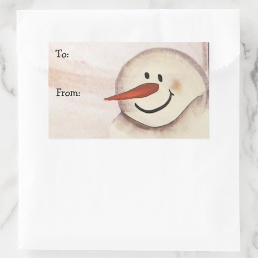 アクリ初期のル色彩の鮮やか雪だるまラベル 長方形シール (バッグ)