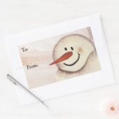 アクリ初期のル色彩の鮮やか雪だるまラベル 長方形シール (封筒)