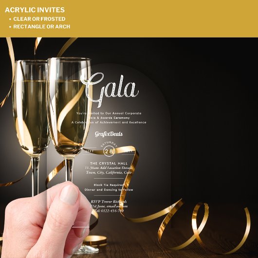 アクリ澄んッ企業のク・ガラ賞モダン授式 アクリル招待状