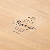 アクリ澄んルエレガント・クラシー・ラグジュア結婚リー アクリル招待状 (レイダウン)