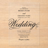 アクリ澄んルエレガント・クラシー・ラグジュア結婚リー アクリル招待状 (正面)