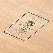 アクリ澄んルバー(ユダヤ教の)バル・ミツバーネイビーモダン金ゴールド アクリル招待状 (レイダウン)