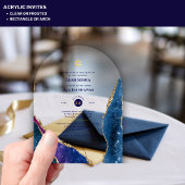 アクリ澄んルバー（ユダヤ教の）バル・ミツバー銀河系スターリーナイトブルー アクリル招待状