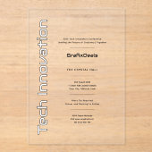 アクリ澄んル技術の革新企業のイベント アクリル招待状 (正面)