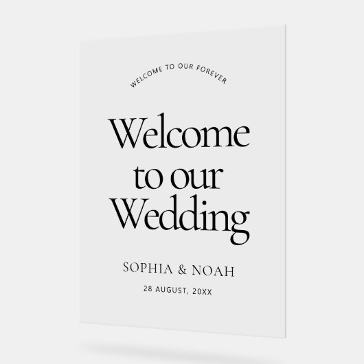 アクリ澄んル結婚のウェルカムサインミニマリスト アクリルサイン (傾斜)