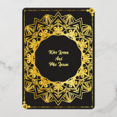 アクリ澄んル結婚式の日付の保存 箔招待状 (裏面)