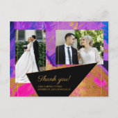 アクリ絵を描ルブルー結婚ピンクの写真感謝していユー ポストカード (正面)