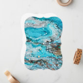 アクリ絵を描ル注注スタイル海シーン ノートカード (正面/裏面インサイチュ)