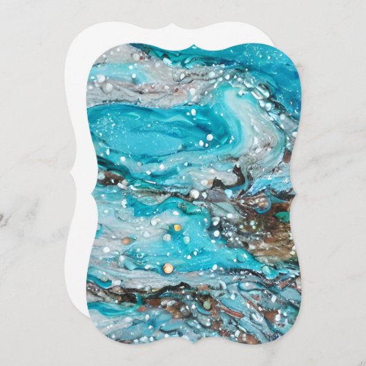 アクリ絵を描ル注注スタイル海シーン ノートカード (正面/裏面)