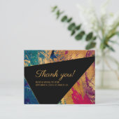 アクリ絵を描ル赤結婚青感謝してい黒 ポストカード (スタンド正面)