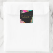 アクリ絵を描ル金ゴールドが結婚黒 スクエアシール (バッグ)