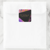 アクリ絵を描ル金ゴールドが結婚黒 スクエアシール (バッグ)