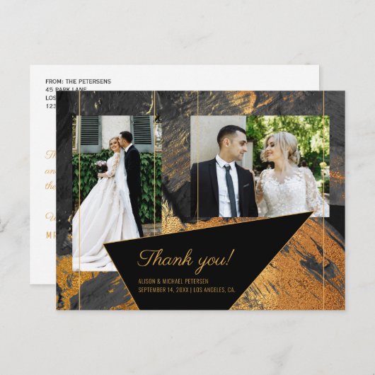 アクリ絵を描結婚ル感謝してい・グレーの写真あなた ポストカード (正面/裏面)