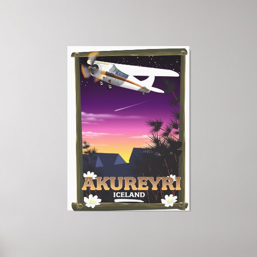 アクレイリアイスランド旅行ポスター キャンバスプリント (正面)