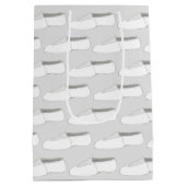 アクロアクロバティクス体操選手ダンスシューバースデーパーティー ミディアムペーパーバッグ (裏面)