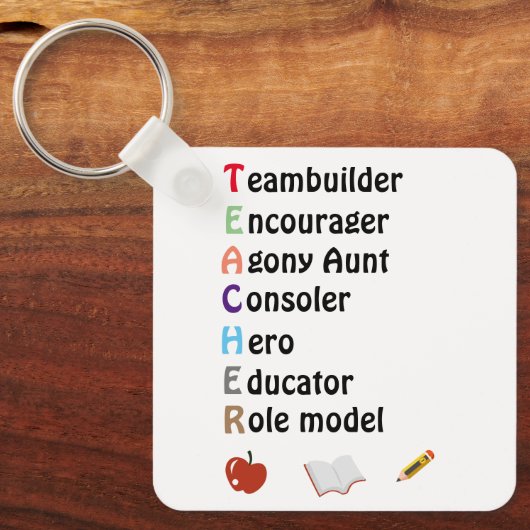 アクロスティック感謝してい先生ユー キーホルダー (正面)