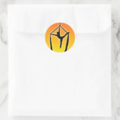 アクロバタピラが日の入り ラウンドシール (バッグ)