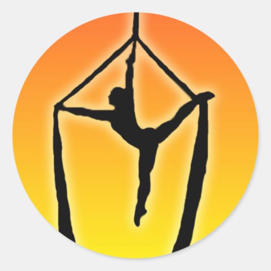 アクロバタピラが日の入り ラウンドシール (正面)