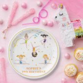 アクロバットが楽しいお誕生日キッズ  ペーパープレート (パーティー)