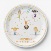 アクロバットが楽しいお誕生日キッズ  ペーパープレート (正面)
