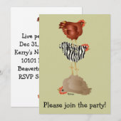 アクロバットチキン（ブライダルパーティー？）招待状 招待状 (正面/裏面)