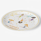 アクロバティックおもしろい誕生日の子供 ペーパープレート (アングル)