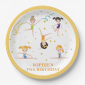 アクロバティックおもしろい誕生日の子供 ペーパープレート (正面)