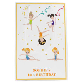 アクロバティックおもしろい誕生日の子供 ミディアムペーパーバッグ