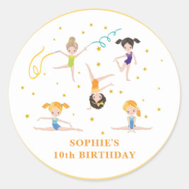 アクロバティックおもしろい誕生日の子供 ラウンドシール