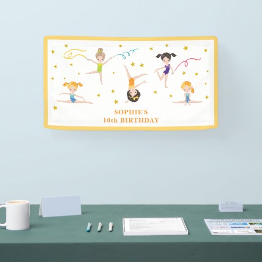 アクロバティックおもしろい誕生日の子供 横断幕 (トレードショー)