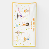 アクロバティックおもしろい誕生日の子供 横断幕 (縦)