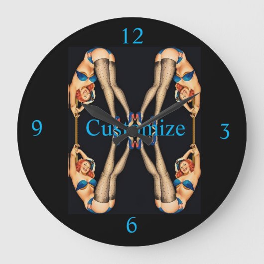 アクロバティックヴィンテージピンアップThunder_Cove ラージ壁時計 (正面)